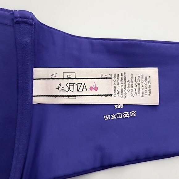 ⭐️2/ $40⭐️ La SENZA Underwire Push-Up Bra Deep Purple Rhinestones Lace Size 38B - Picture 14 of 16